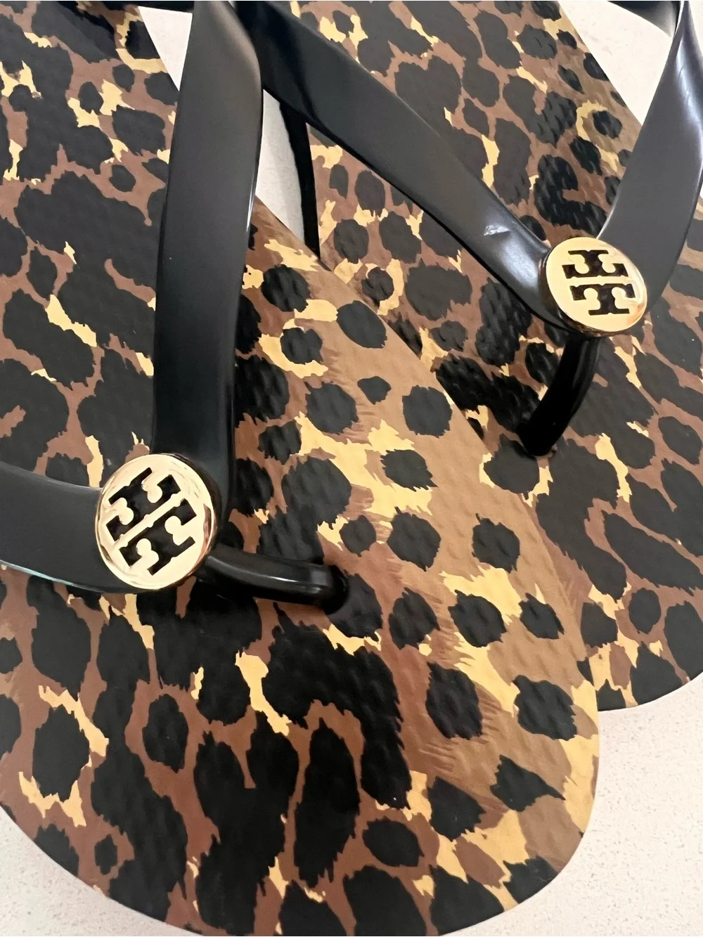 Tory Burch Leopard Print Flip Flops